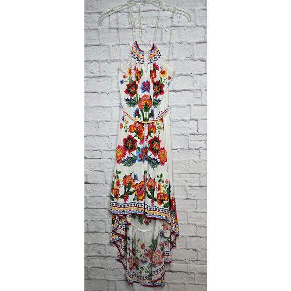 Flying Tomato floral boho halter hi-low open back dress Large women's - Picture 3 of 10